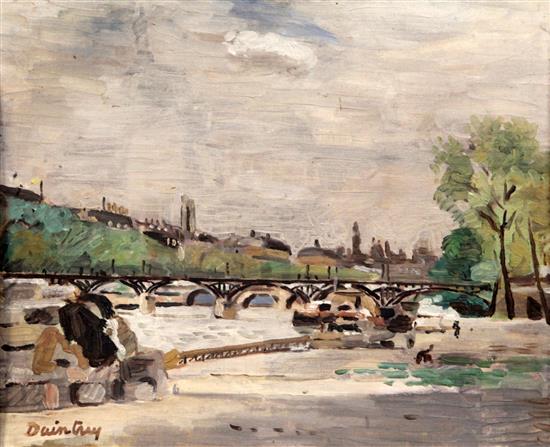 § Adrian Daintrey (1902-1988) Quai Voltaire, Paris April 1935, 14.5 x 18in.